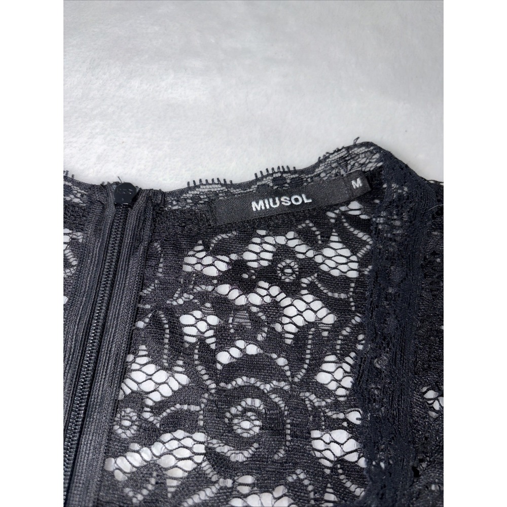 Classic Timeless Miusol Gown Black Lace Top Long Chiffon Skirt Gown Med Elegant‎ - Picture 6 of 12